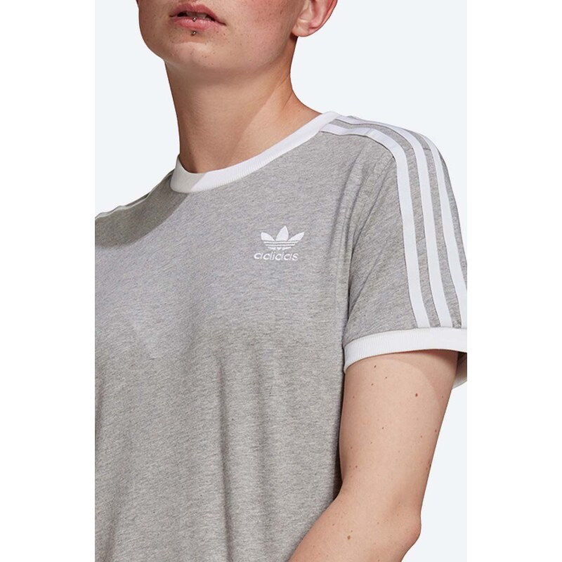 Bavlněné tričko adidas Originals adicolor Classics 3-Stripes šedá barva, s aplikací, GN2909-grey