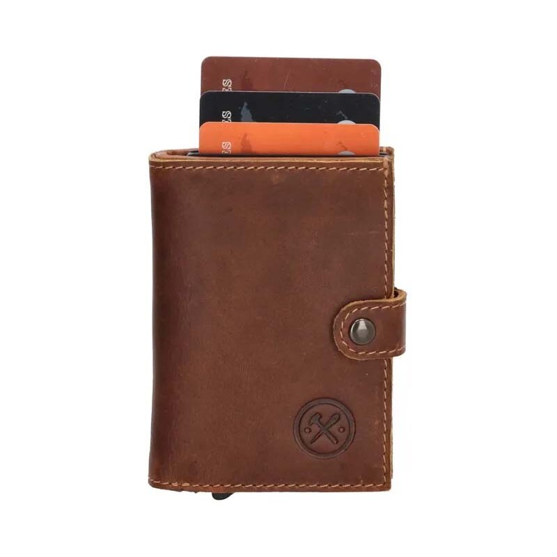 Double-D Hnědá kožená peněženka s RFID ochranou Protect