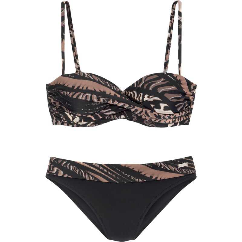 LASCANA Bikiny hnědá / černá