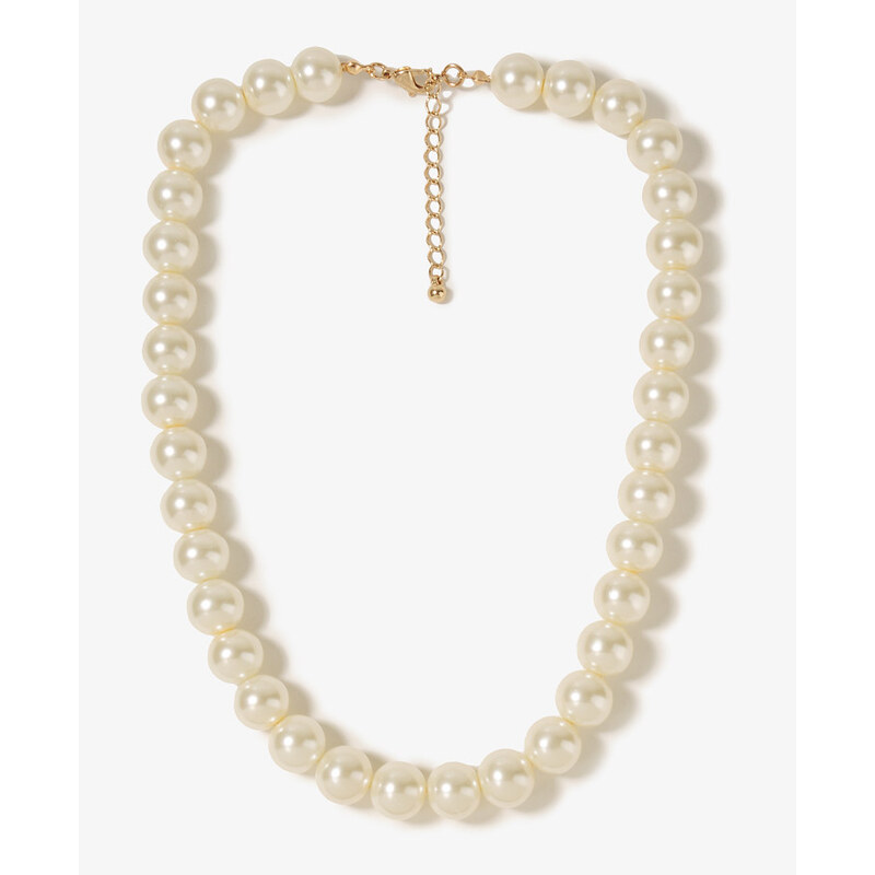Forever 21 Short Pearlescent Bead Necklace