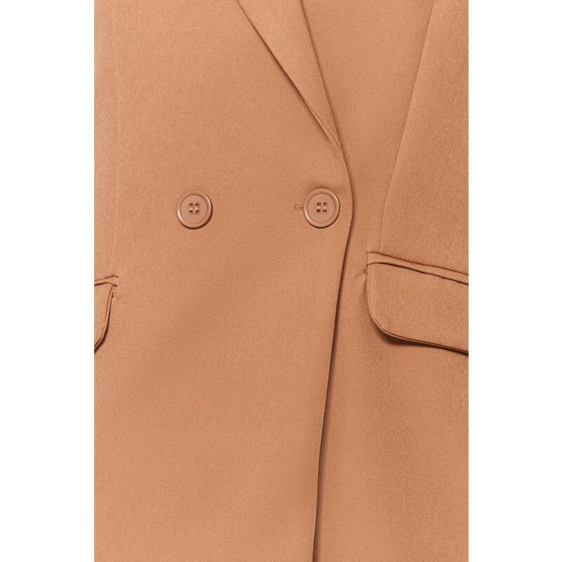 Trendyol Camel Blazer Jacket-Pants Woven Bottom-Top Suit