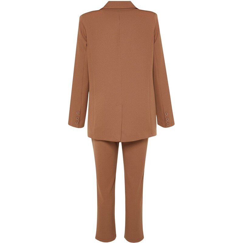 Trendyol Camel Blazer Jacket-Pants Woven Bottom-Top Suit