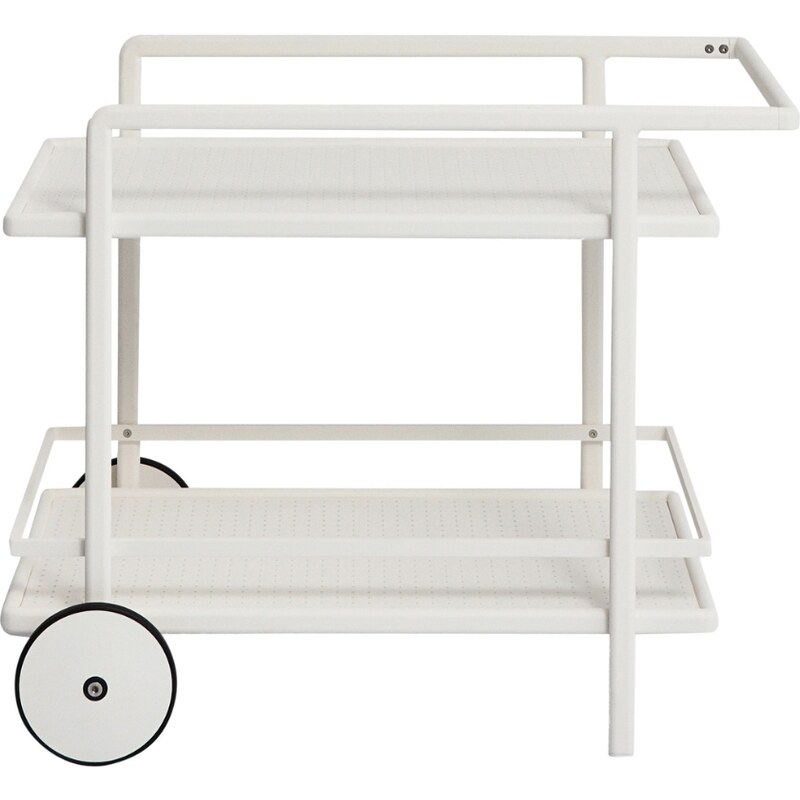Bílý hliníkový zahradní servírovací vozík No.120 Mindo 98 x 61 cm