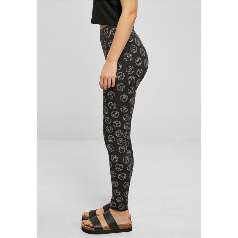 URBAN CLASSICS Ladies Soft AOP Leggings - blackpeace