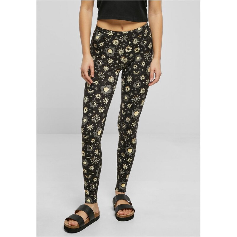 URBAN CLASSICS Ladies Soft AOP Leggings - blacksun