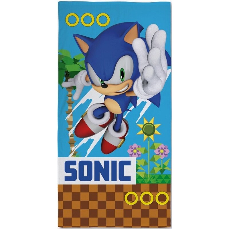 Halantex Bavlněná plážová osuška Sonic - motiv Dash+ Endless Runner Game - 100% bavlna - 70 x 140 cm