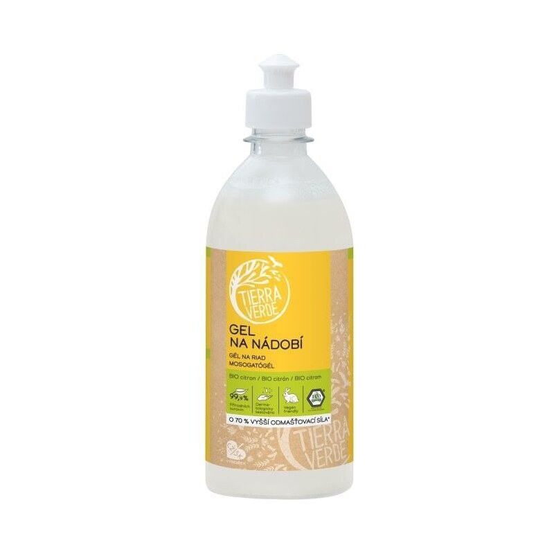 Gel na nádobí s citronovou silicí BIO Tierra Verde - 500 ml