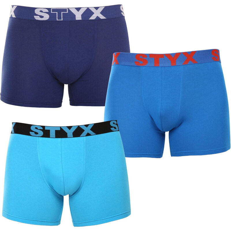 3PACK pánské boxerky Styx long sportovní guma vícebarevné (3U96897)