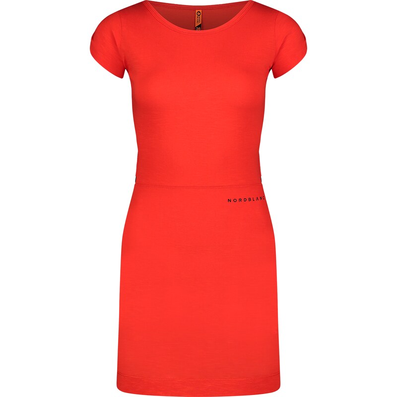 Nordblanc Oranžové dámské šaty WAISTLINE