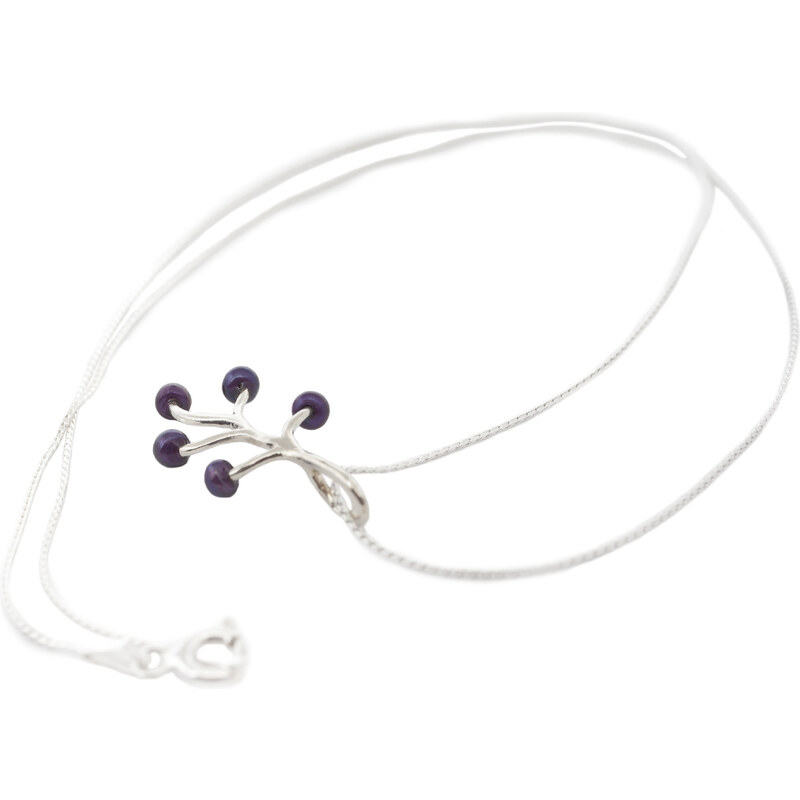 Klára Bílá Jewellery Náhrdelník Jeřabiny s perlami Barva perly: Bílá