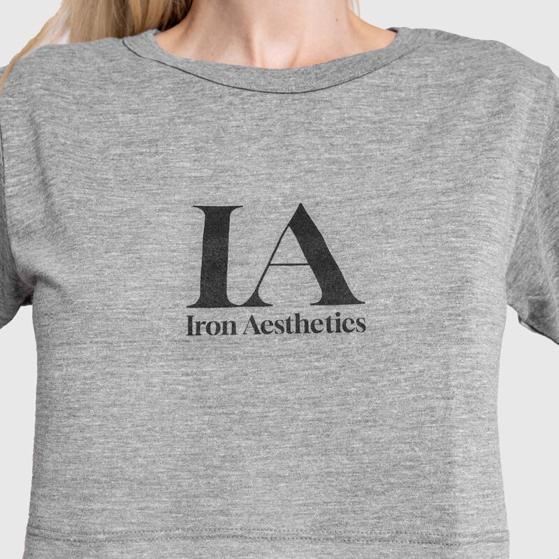 Dámské sportovní tričko Iron Aesthetics Crop Top, šedé