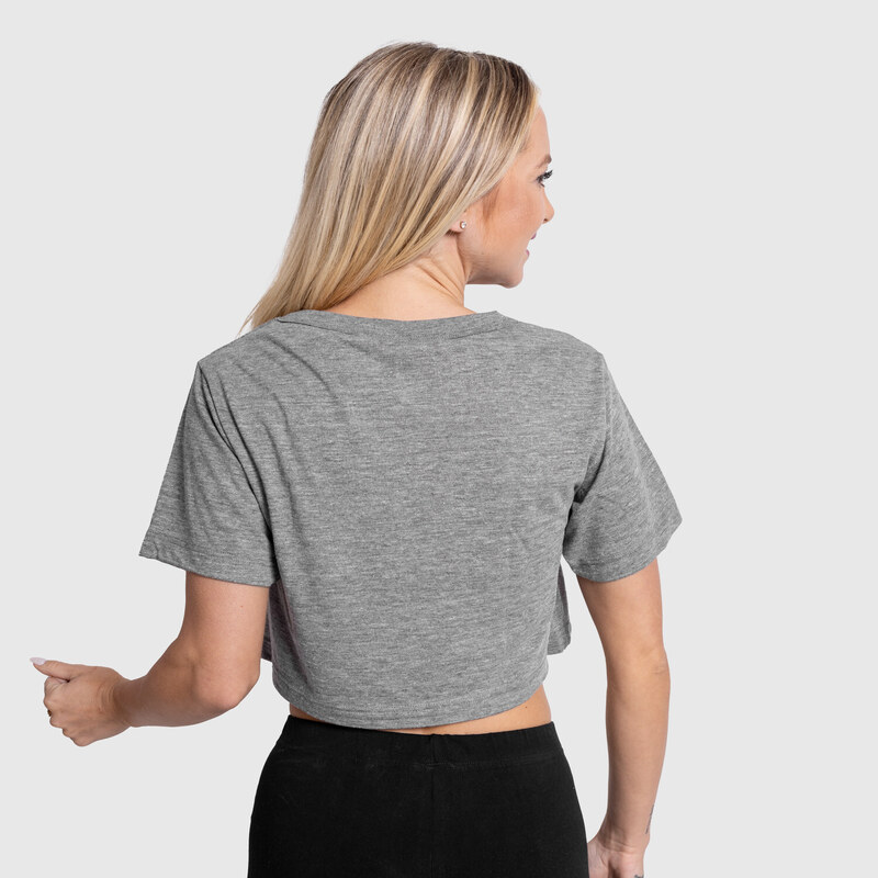 Dámské sportovní tričko Iron Aesthetics Crop Top, šedé