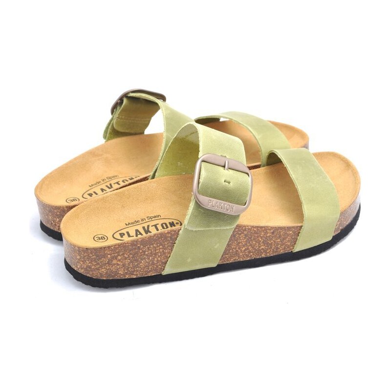 Dámské kožené sandály Plakton 343004 zelená