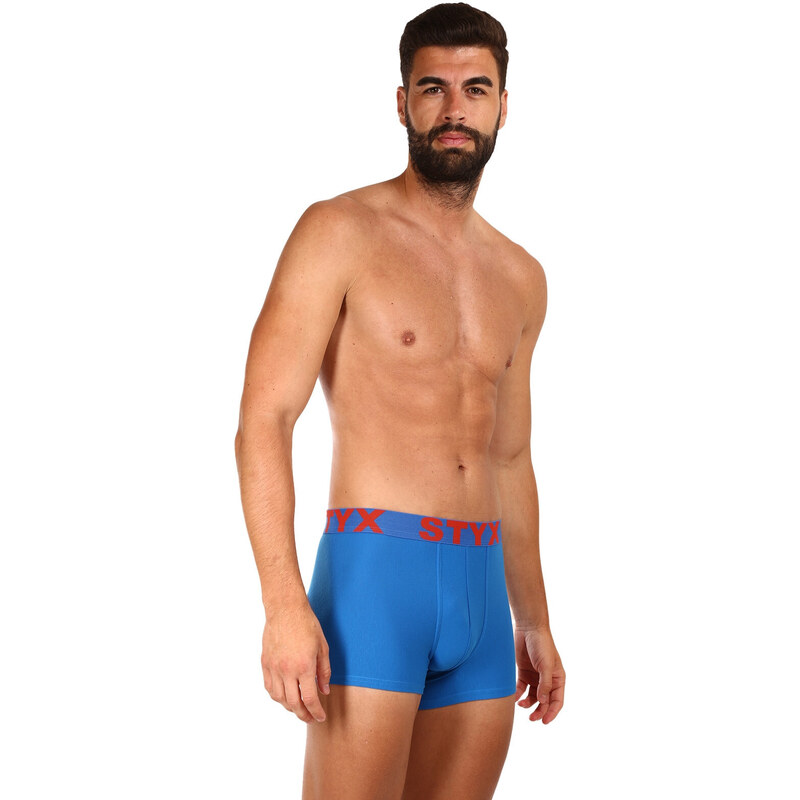 3PACK pánské boxerky Styx sportovní guma modré (3G1167)