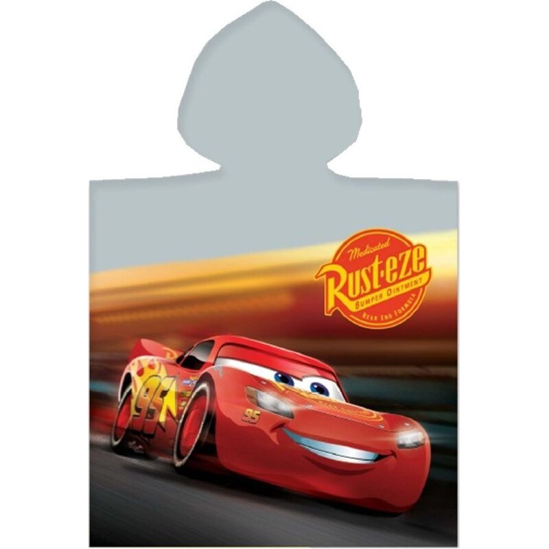 Carbotex Dětské / chlapecké plážové pončo - osuška s kapucí Auta - Cars - motiv Piston Cup - 100% bavlna - 50 x 110 cm