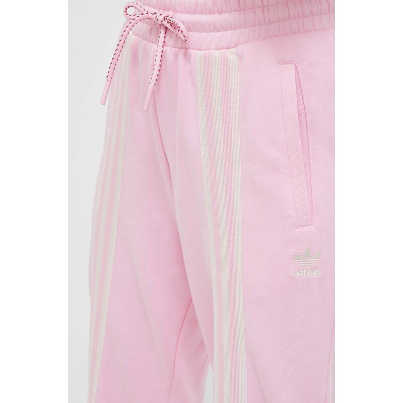 Bavlněné tepláky adidas Originals růžová barva, s aplikací