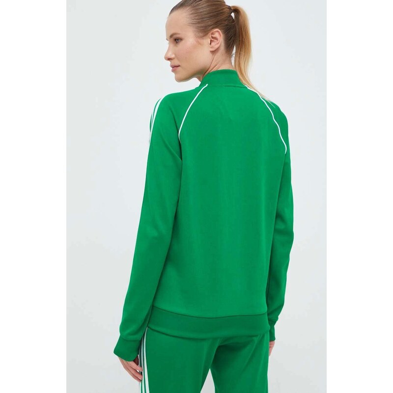 Mikina adidas Originals dámská, zelená barva, s aplikací, IK4030