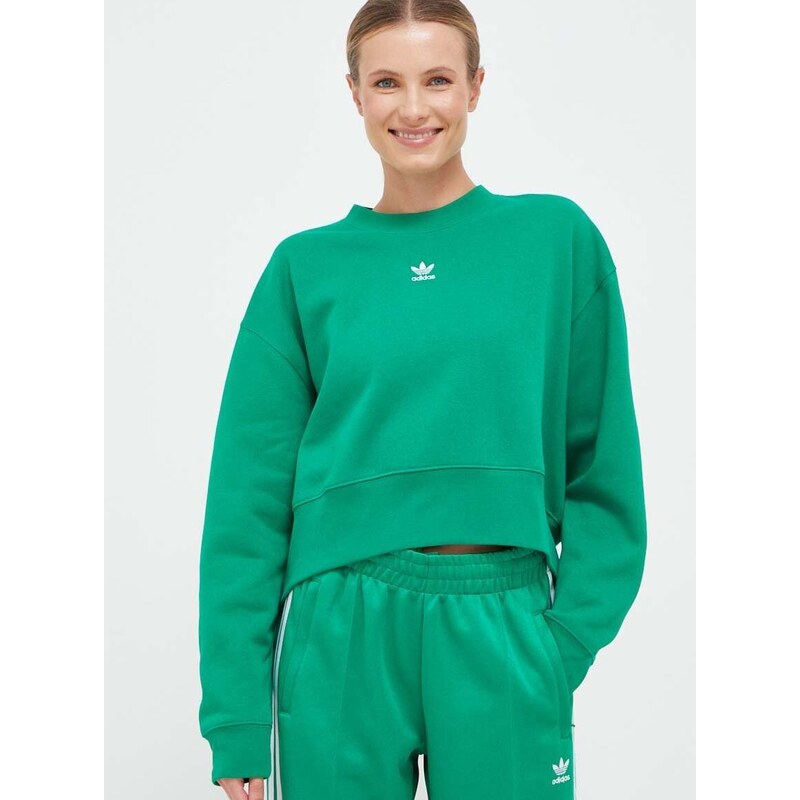 Mikina adidas Originals dámská, zelená barva, s aplikací