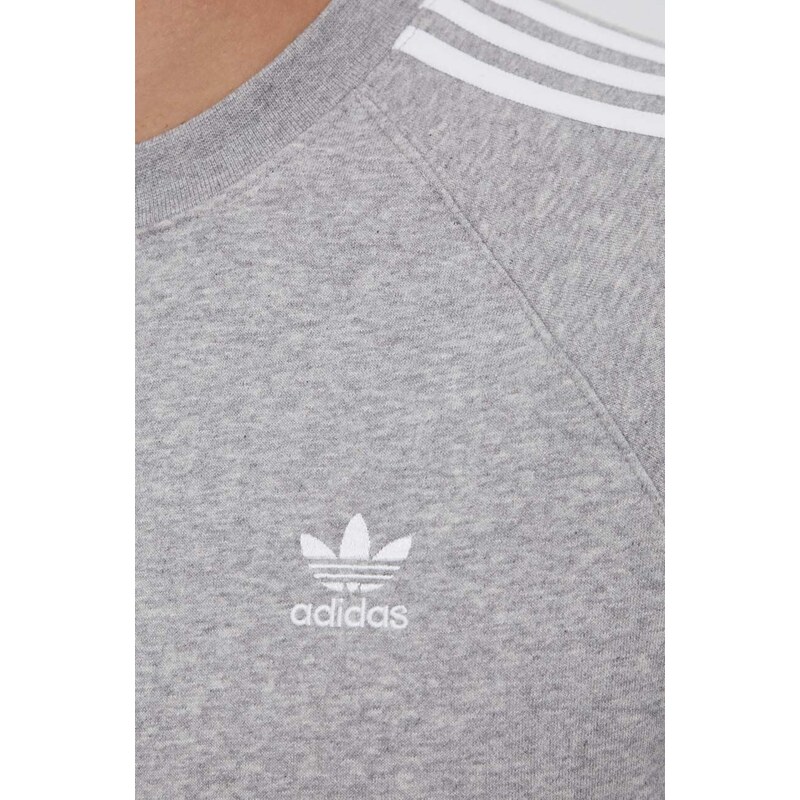 Mikina adidas Originals pánská, šedá barva, melanžová