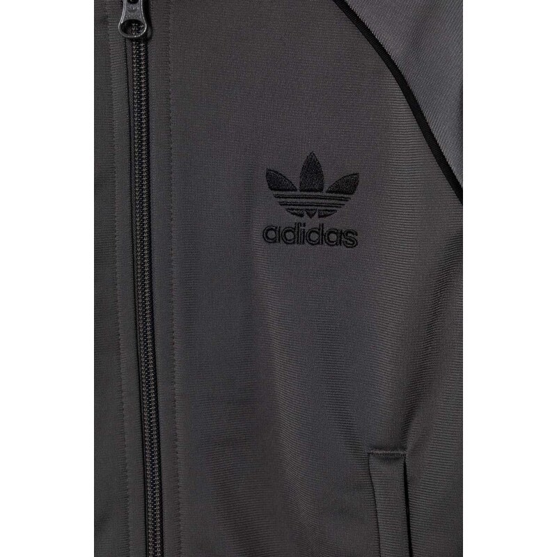 Dětská mikina adidas Originals šedá barva, s aplikací