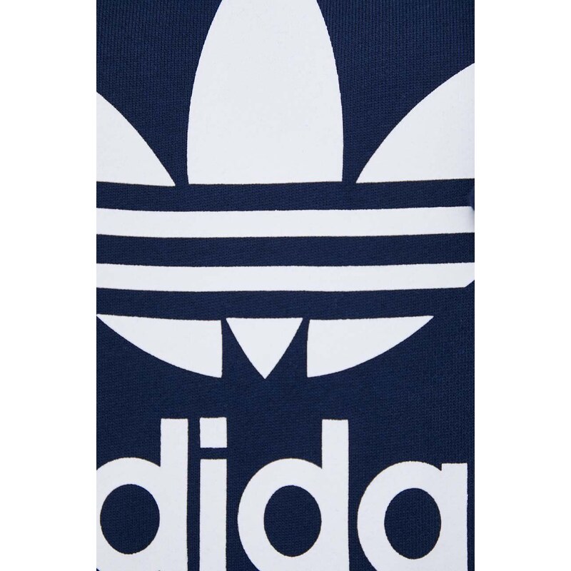 Bavlněná mikina adidas Originals pánská, tmavomodrá barva, s kapucí, s potiskem