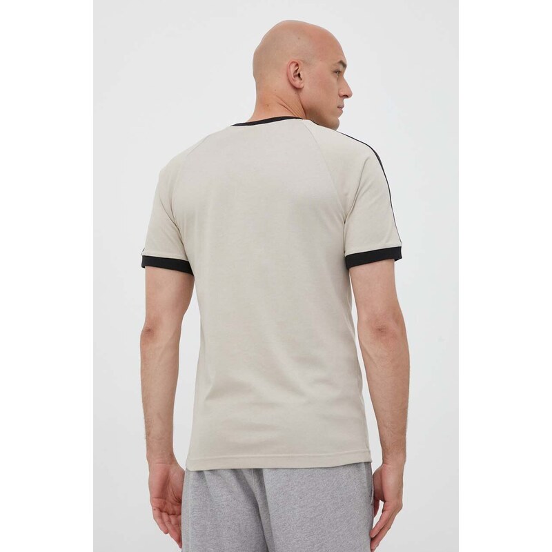 Bavlněné tričko adidas Originals béžová barva, s aplikací
