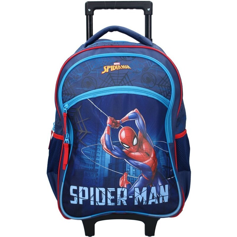 Vadobag Dětský / chlapecký cestovní kufr na kolečkách s přední kapsou Spiderman - 45L