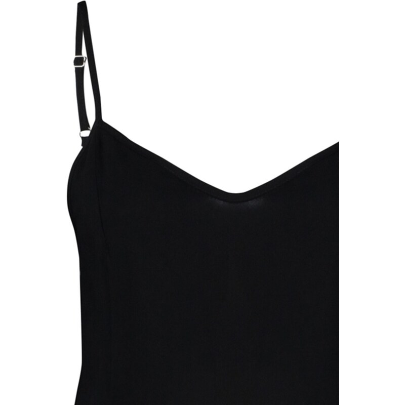 Trendyol Curve Black Woven Strapless Blouse