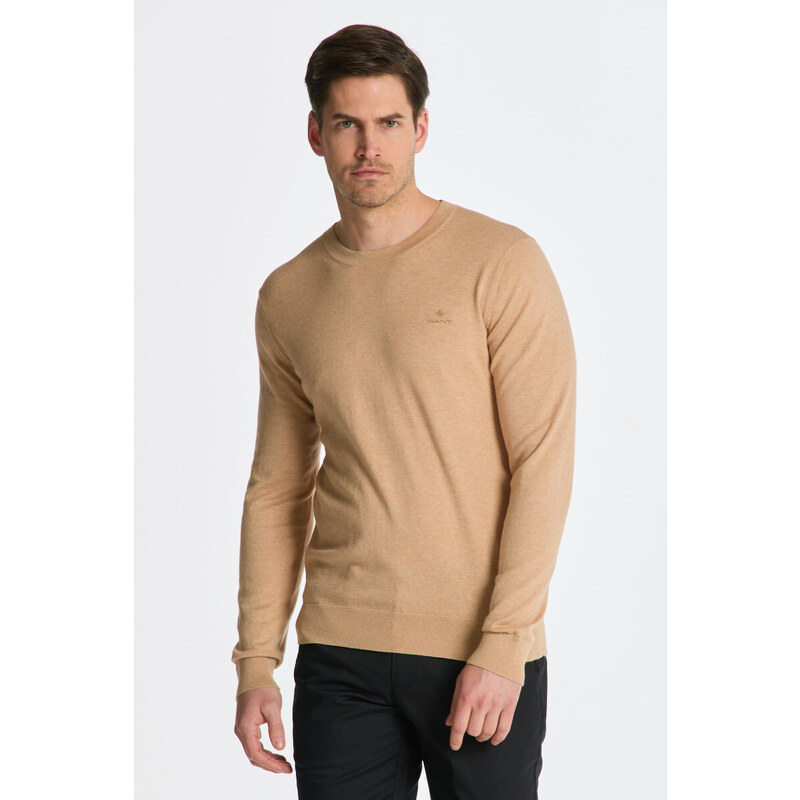 SVETR GANT COTTON CASHMERE C-NECK hnědá L