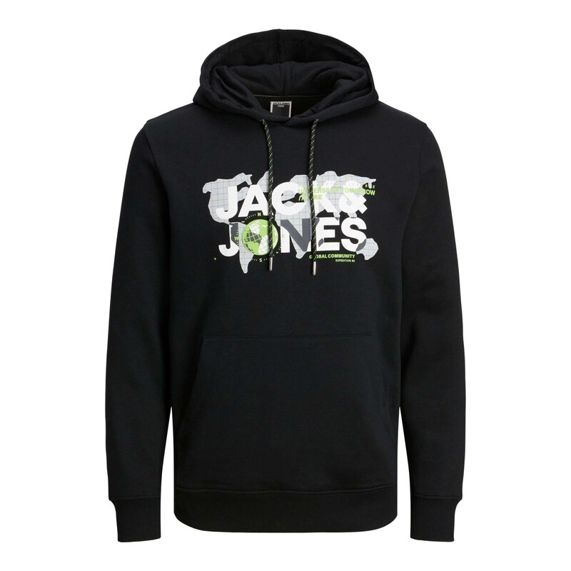 JACK & JONES Mikina JCODust limetková / černá / bílá