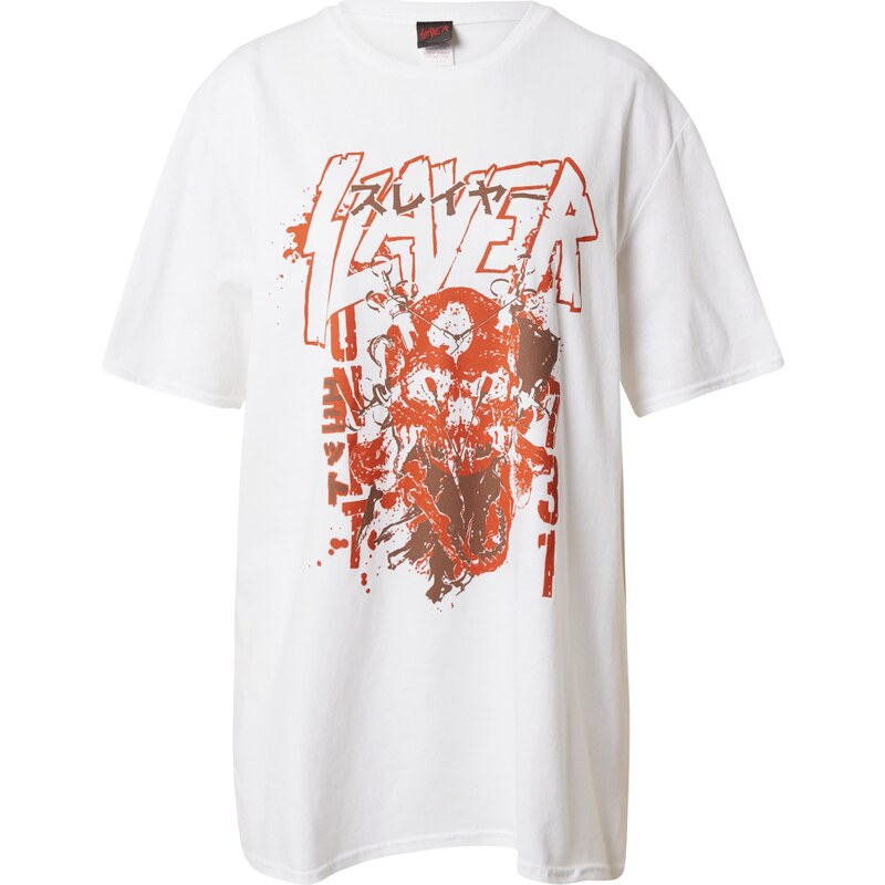 Nasty Gal Tričko Slayer hnědá / oranžová / bílá