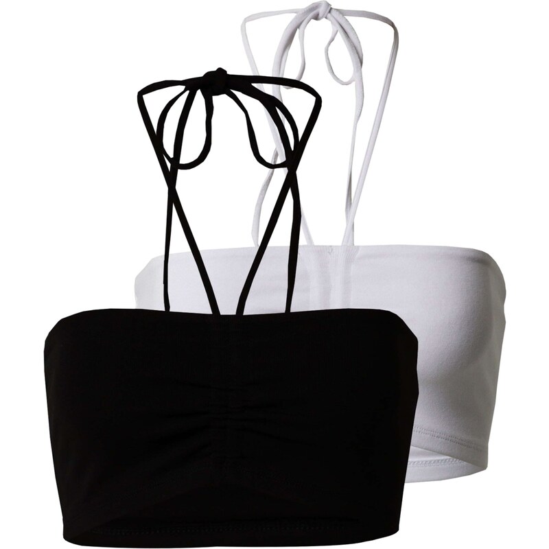 Gina Tricot Top Aronia černá / bílá 98151092