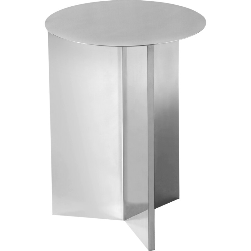 Stříbrný kovový odkládací stolek HAY Slit High 35 cm