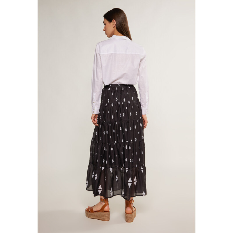 MONNARI Woman's Midi Skirts Patterned Women's Midi Skirt Multi Black