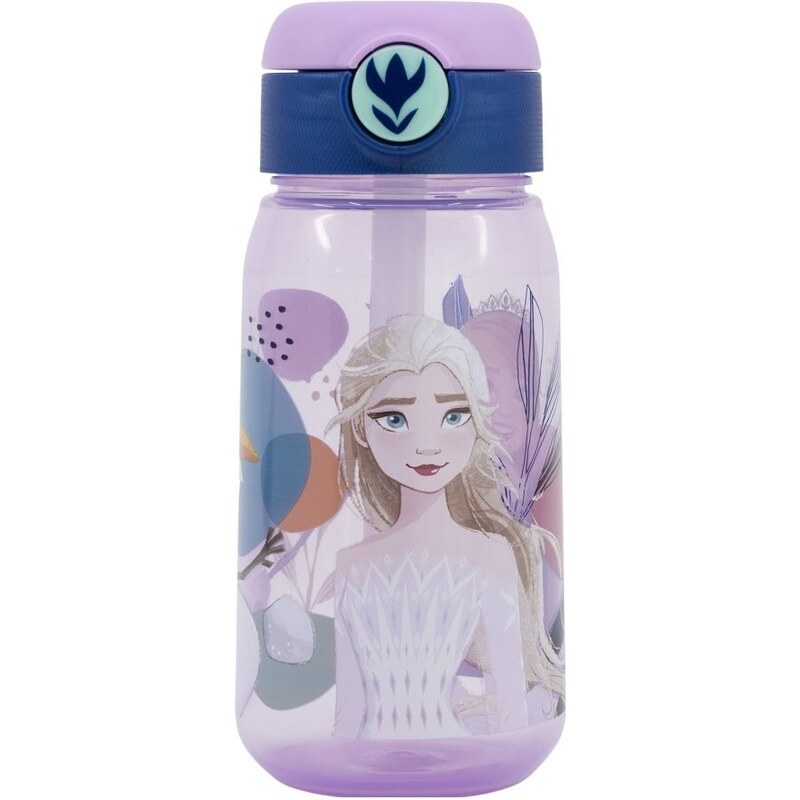Stor Plastová láhev na pití s brčkem a víčkem Ledové království - Frozen - 510 ml