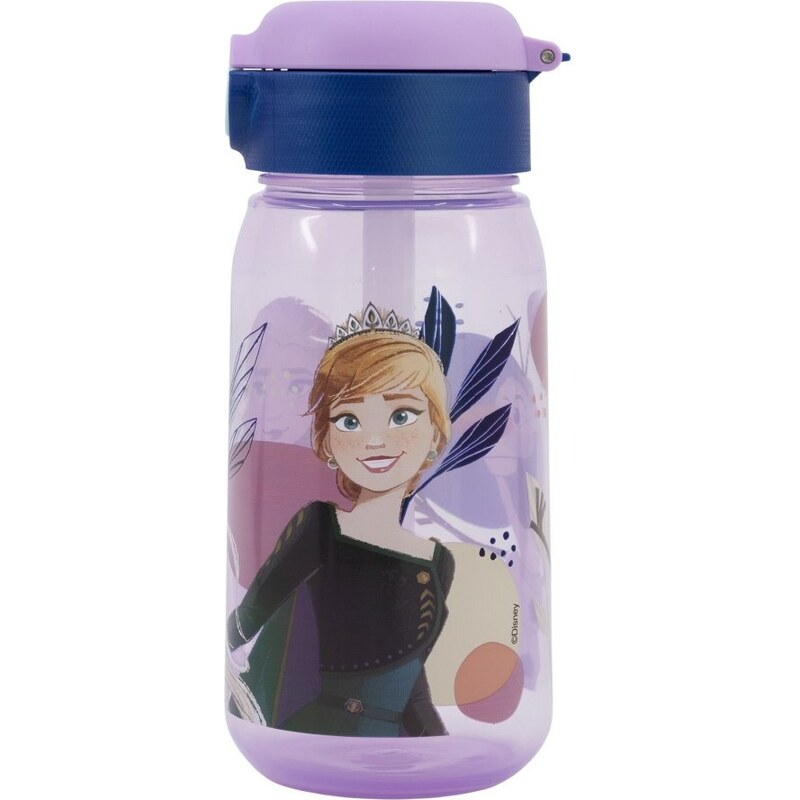 Stor Plastová láhev na pití s brčkem a víčkem Ledové království - Frozen - 510 ml