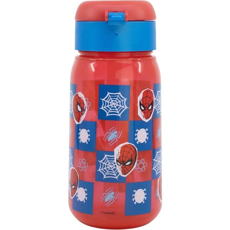 Stor Plastová láhev na pití s brčkem a víčkem Spiderman - 510 ml