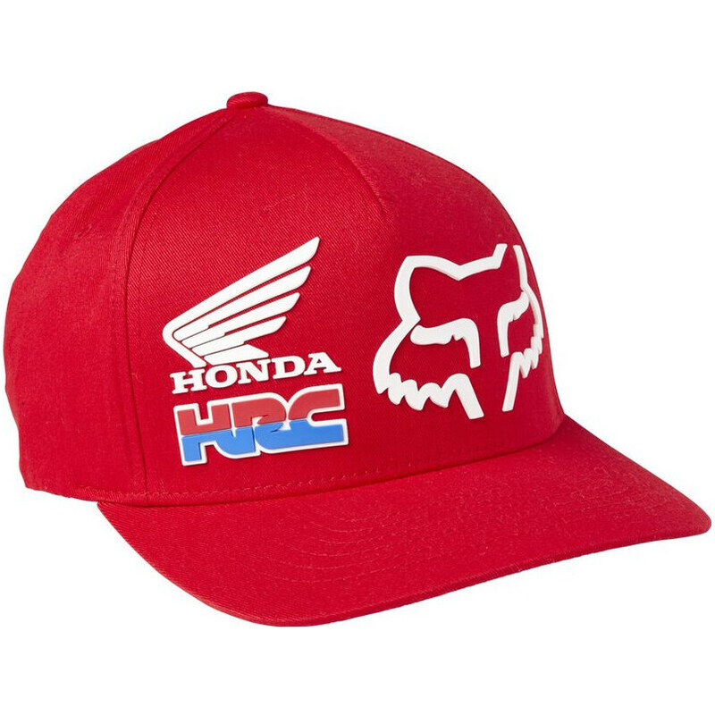 FOX kšiltovka HONDA HRC Flexfit flame red