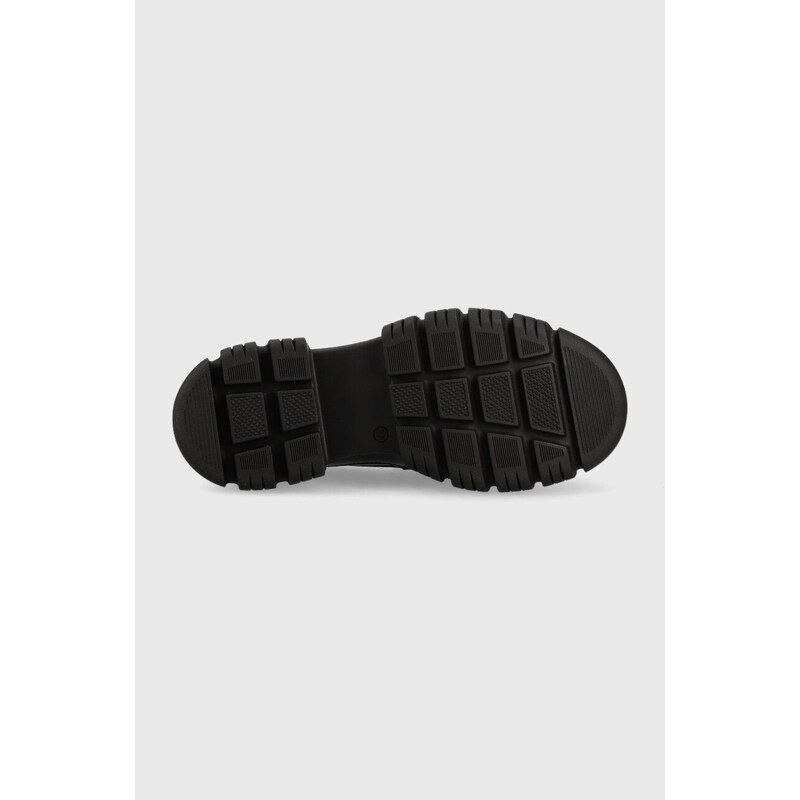 Kožené mokasíny Karl Lagerfeld PRECINCT KL dámské, černá barva, na platformě, KL43823