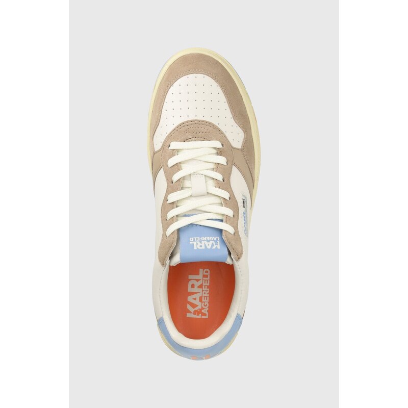 Sneakers boty Karl Lagerfeld KREW béžová barva, KL53020A