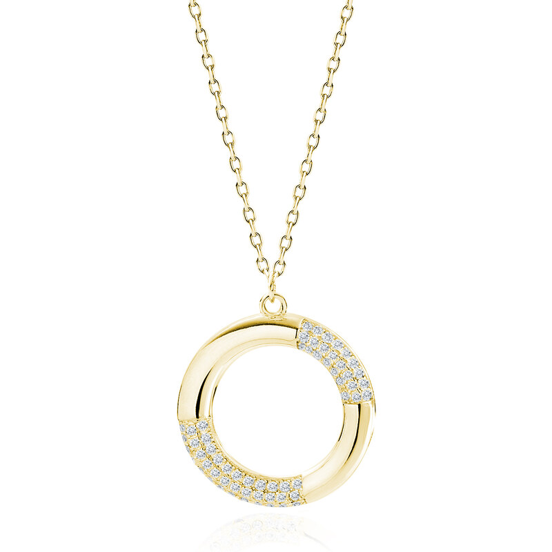 OLIVIE Stříbrný náhrdelník KRUH GOLD 7513