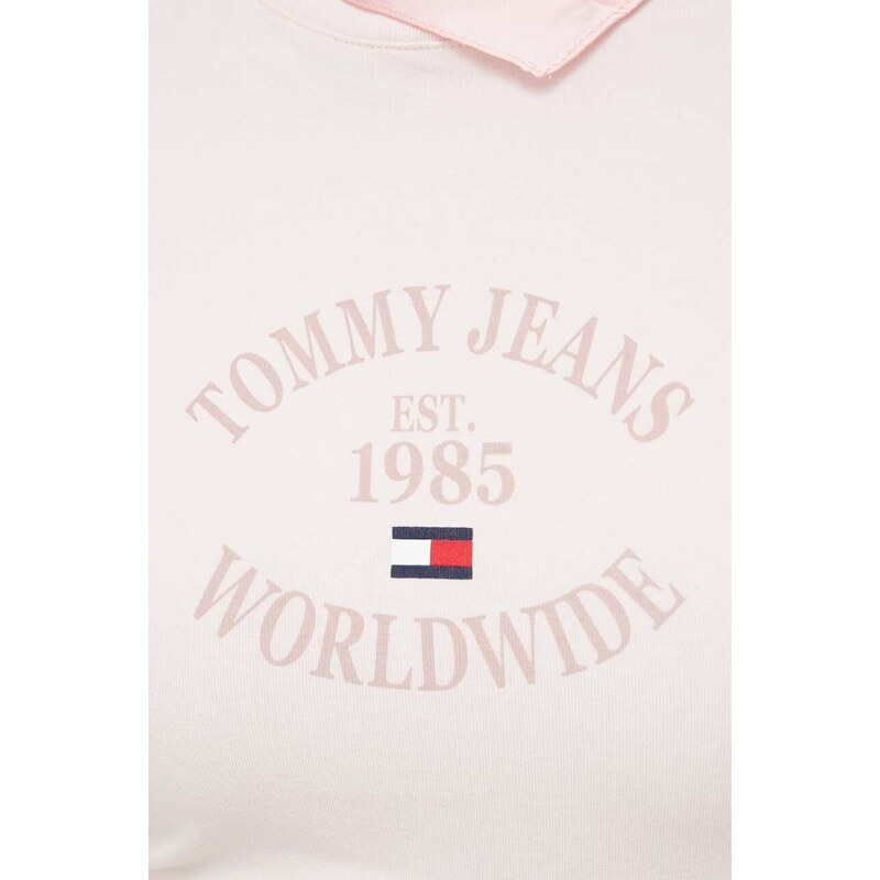 Šaty Tommy Jeans růžová barva, mini