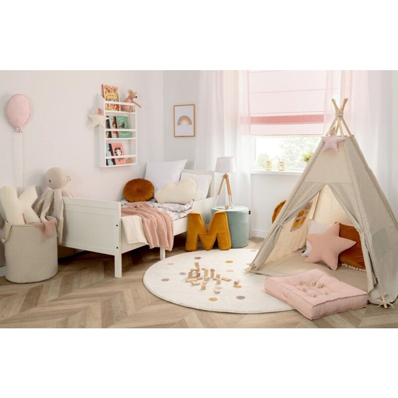 Yellow Tipi Cihlově oranžový sametový polštář písmeno M 40 cm