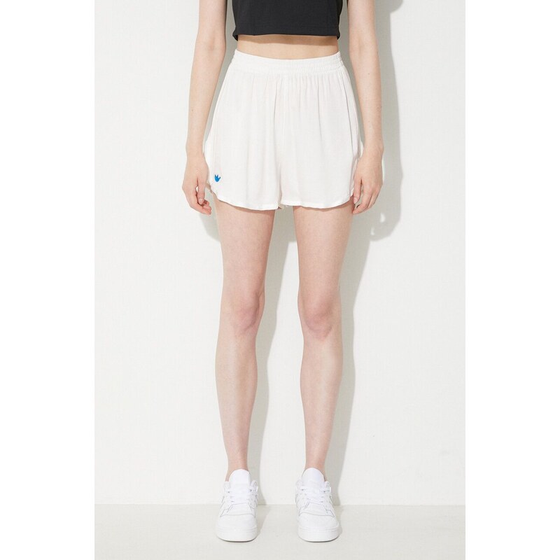 Kraťasy adidas adidas Originals Club Shorts dámské, bílá barva, hladké, high waist, IB5797-white