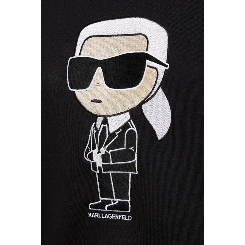 Mikina Karl Lagerfeld dámská, černá barva, s aplikací