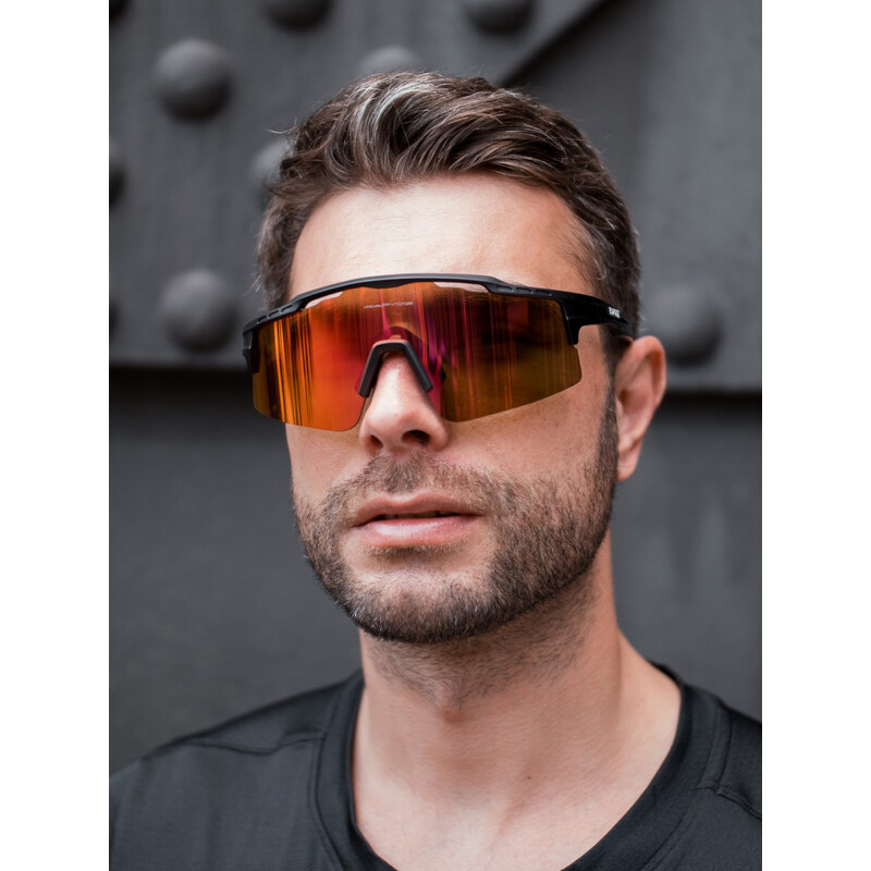 Scvcn Pánské sportovní sluneční brýle Lalon Oranžová sklíčka černá Univerzální