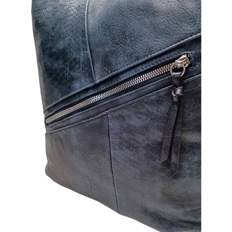 Tapple Velký tmavě modrý kabelko-batoh z eko kůže