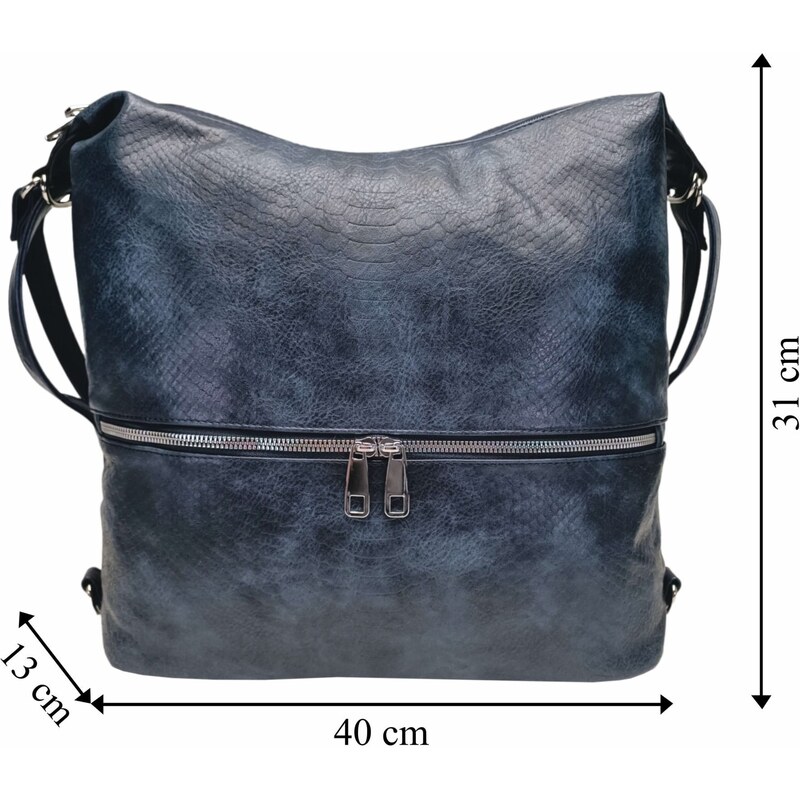 Tapple Moderní tmavě modrý kabelko-batoh z eko kůže