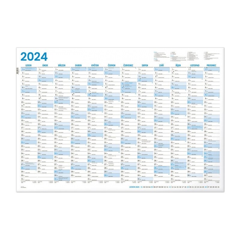PRESCO GROUP, a.s. Nástěnný kalendář Roční mapový kalendář B1 2024 PGN-32774-24
