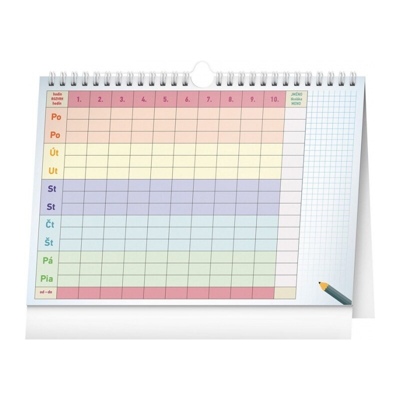 PRESCO GROUP, a.s. Stolní kalendář Týdenní rodinný plánovací kalendář s háčkem 2024 PGS-32500-24